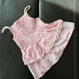 Wonder Nation - Light Pink Floral Ruffle Tank Top